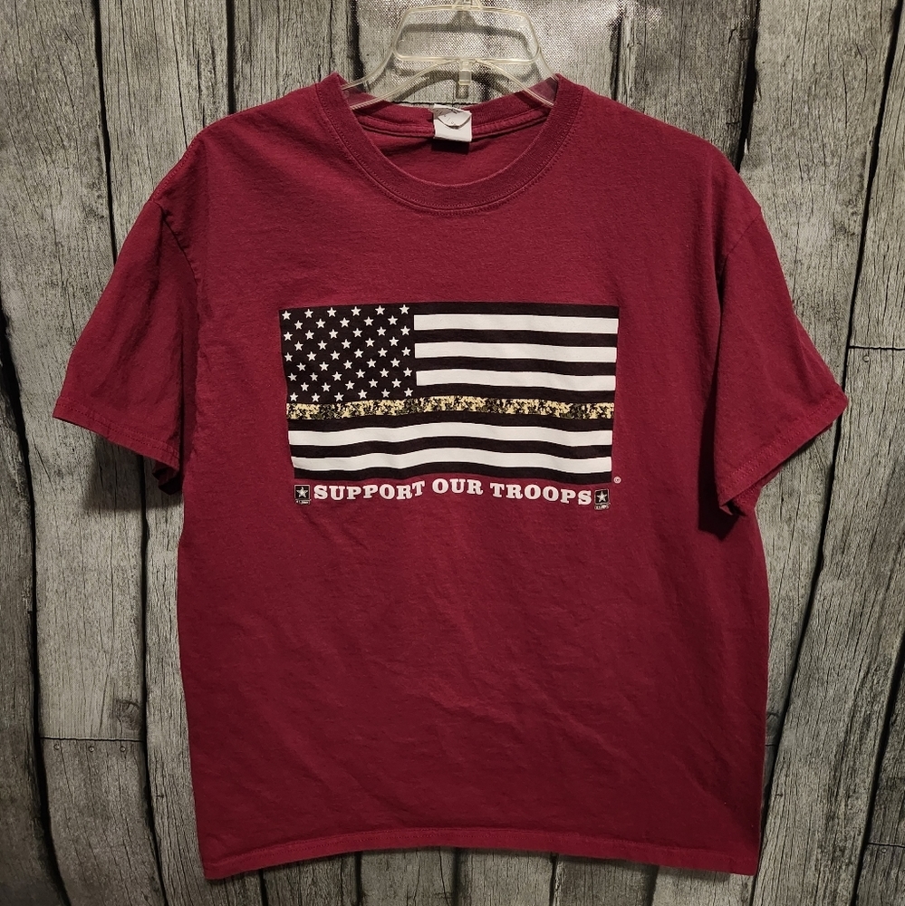 Support our Troops American Flag‎ US Army Shirt